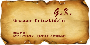 Grosser Krisztián névjegykártya